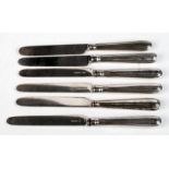 An early Victorian set of six knives wit