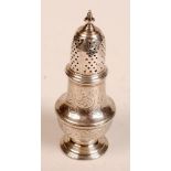 A George II silver vase pepper engraved