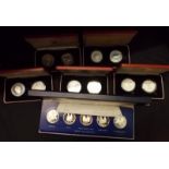 Five two coin proof silver coin sets and