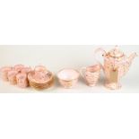 A pink ground Royal Worcester fifteen piece coffee service retailed by Asprey's.