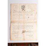 An international trading licence signed by Napoleon Bonaparte and four of his cabinet ministers from