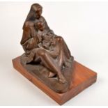 A Barbara Tribe bronze of The Madonna and Child on a hardwood base, height including base 32cm.