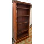 A Victorian mahogany, floor standing open bookcase.  Width 90.5cm.  Height 203.5cm.