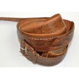 Two snakeskin belts.