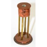 A Cornish copper candlestick,