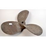 A three bladed phosphor bronze propeller, diameter 54.5cm.