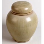 A celadon glazed stoneware ginger jar and cover by Peter Swanson, height 19cm.