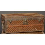 A Louis Vuitton cabin trunk , the interior  numbered 159417 and labelled 1, Rue Scribe, Paris and