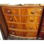 A Frank Hudson Victorian style mahogany, bow front chest of four long,