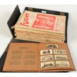 A collection of 1920s "Flight" magazines and an album of Sun Ripe cigarettes,