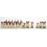A pack of six Beswick Champion Wendover Billy hounds and a Beswick terrier, together with six