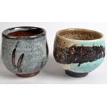 A Trevor Corser Leach pottery tea bowl, together with an Andrew Hague tea bowl.