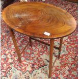 An oval crossbanded walnut occasional table.