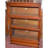 A Globe-Wernicke walnut, three section bookcase, width 86.3cm, height 125cm. Condition Report: no