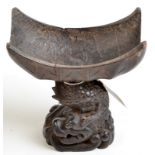 A Chinese carved wood dragon stand.