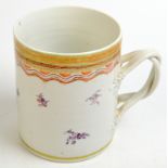 An 18th century Chinese, cylindrical quart mug with entwined handle.