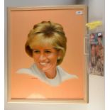 A portrait of Princess Diana of Wales and a related pamphlet, 'Royal Portraits'.