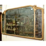 A gilt landscape mirror. Condition Report: Size is 120cm x 70cm.