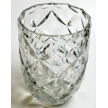 A 1950's cut glass vase. Height 26cm.