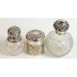 A Victorian spherical cut glass scent bottle,