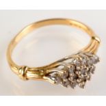 A 14ct. gold diamond ring.