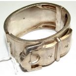 A Vaughton's Patent silver buckle cuff bracelet. Condition Report: In good condition, surface