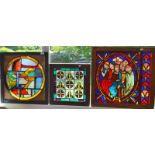 Three leaded glass panels.