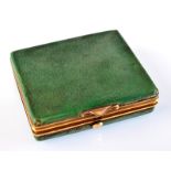 A gilt metal shagreen covered small box.