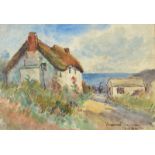 SIDNEY JAMES BEER Church Cove, the Lizard Watercolour Signed and inscribed 16 x 23cm Together with