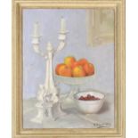 HELEN STUART WEIR
Still life with candelabrum and fruit
Oil on canvas
Signed
44.5 x 34.