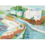 RICHARD TUFF
Falmouth Seafront
Gouache
Inscribed
'Beside the Wave' gallery label to the back
36 x