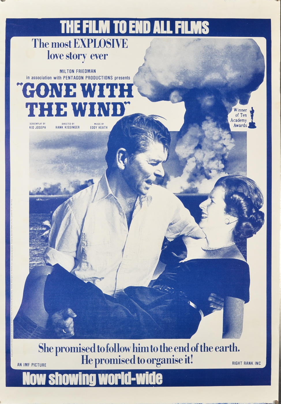 Political Satire Poster
Gone With The Wind
'Reagan and Thatcher'
1980's
65 x 45cm