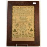 A George III needlework sampler dated 1819. 41.5 x 30cm. Condition Report: Signs of age. Small