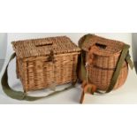 A creel and one other fishing basket.