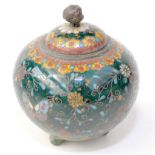 A Japanese cloisonne lidded jar, 7cm.