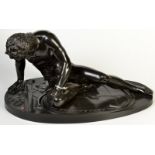 A fine 19th century bronze sculpture The Dying Gaul, based on the Greek original.