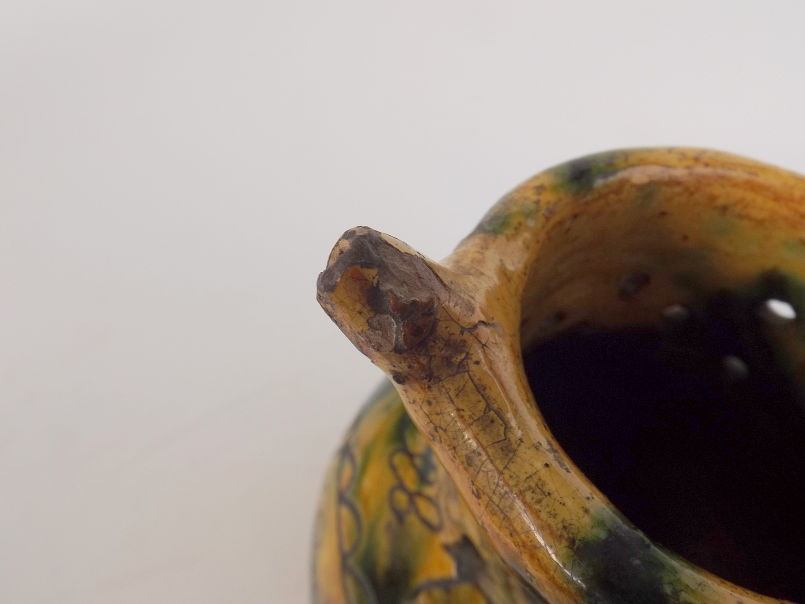 A Donyatt Pottery puzzle jug dated 1851 of typical ovoid shape with single spat and pierced neck, - Image 2 of 10