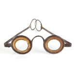 An extremely rare pair of 'Martin's Margin' spectacles, made by Benjamin Martin circa 1750.