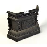 A Victorian cast iron fire front, width 36cm, height 26cm.