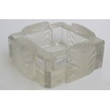 A Lalique square ash tray, signed 'Lalique, France'.