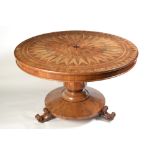 A remarkable Victorian table parquetry veneered,