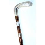 COLLECTION OF UNUSUAL WALKING CANES

An Edwardian walking cane with bamboo shaft with initialled