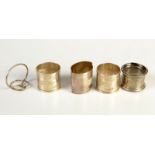 A COLLECTION OF RUSSIAN SILVER

A pair of Russian silver napkin rings with geometric engraving,