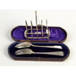 A Goldsmiths & Silversmiths Company five bar toast rack,