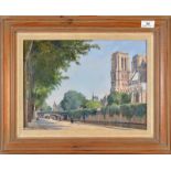 GORDON DAVIES
Notre Dame
Oil on board
Signed
Inscriptions and labels to the back
27 x 37cm