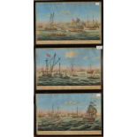 JOHN CLEVELEY
Dockyards, a set of six
Coloured engravings
Circa 1772
27.5 x 42.5cm Condition Report: