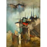 MICHAEL PRAED
Evening Harbour, Falmouth
Oil on board
Signed ad inscribed to the back
69.