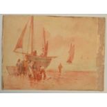 FRANK ROUSSE
Fishermen on the beach
Watercolour
Signed
25 x 35cm