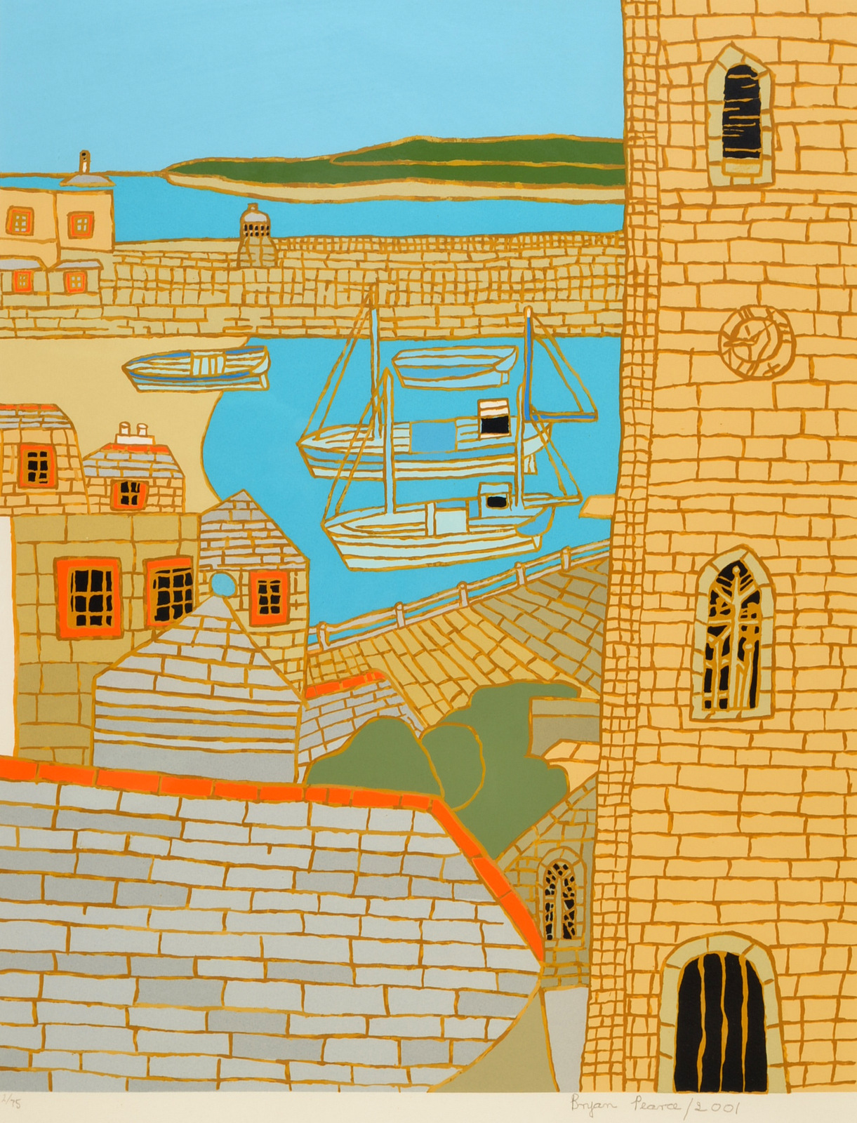 BRYAN PEARCE
A Glimpse of the Harbour, St Ives
Screenprint
Signed and dated 2001 and numbered 12 out