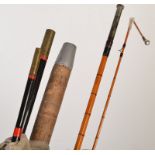 A Hardy Palakona split cane two section fly fishing rod,